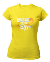 T-Shirt Στενή Γραμμή Γυναικείο - Back To The Gym - Color Thumbnail Κίτρινο