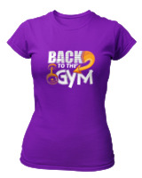 T-Shirt Στενή Γραμμή Γυναικείο - Back To The Gym - Color Thumbnail Σκούρο Μωβ