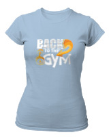 T-Shirt Στενή Γραμμή Γυναικείο - Back To The Gym - Color Thumbnail Γαλάζιο