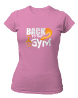 T-Shirt Στενή Γραμμή Γυναικείο - Back To The Gym - Color Thumbnail Ροζ