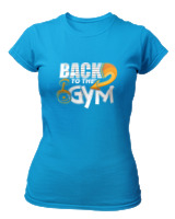T-Shirt Στενή Γραμμή Γυναικείο - Back To The Gym - Color Thumbnail Τιρκουάζ
