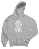Φούτερ με κουκούλα Παιδικό - Bad Choises Make Good Stories - Color Thumbnail Γκρι Μελανζέ