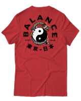 T-Shirt Αντρικό - Balance Yin Yang - Color Thumbnail Κόκκινο