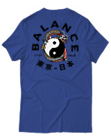 T-Shirt Αντρικό - Balance Yin Yang - Color Thumbnail Μπλε Ρουά