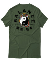 T-Shirt Αντρικό - Balance Yin Yang - Color Thumbnail Κυπαρισσί
