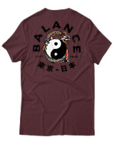 T-Shirt Αντρικό - Balance Yin Yang - Color Thumbnail Μπορντό