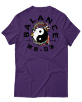 T-Shirt Αντρικό - Balance Yin Yang - Color Thumbnail Σκούρο Μωβ