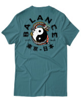 T-Shirt Αντρικό - Balance Yin Yang - Color Thumbnail Μπλε Πράσινο