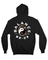 Ζακέτα Φούτερ με κουκούλα Αντρικό - Balance Yin Yang - Color Thumbnail Μαύρο