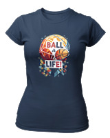 T-Shirt Στενή Γραμμή Γυναικείο - Ball Is Life - Color Thumbnail Σκούρο Μπλε