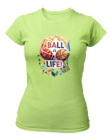 T-Shirt Στενή Γραμμή Γυναικείο - Ball Is Life - Color Thumbnail Λαχανί