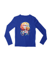 Μακρυμάνικο Μακό Παιδικό - Ball Is Life - Color Thumbnail Μπλε Ρουά