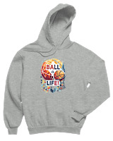 Φούτερ με κουκούλα Παιδικό - Ball Is Life - Color Thumbnail Γκρι Μελανζέ