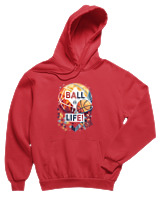 Φούτερ με κουκούλα Παιδικό - Ball Is Life - Color Thumbnail Κόκκινο