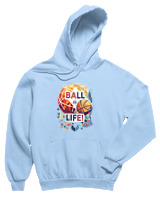 Φούτερ με κουκούλα Παιδικό - Ball Is Life - Color Thumbnail Γαλάζιο