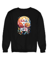 Φούτερ χωρίς κουκούλα Γυναικείο - Ball Is Life - Color Thumbnail Μαύρο