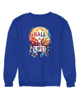Φούτερ χωρίς κουκούλα Γυναικείο - Ball Is Life - Color Thumbnail Μπλε Ρουά