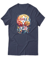 T-Shirt  Γυναικείο - Ball Is Life - Color Thumbnail Μπλέ Γκρί