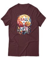 T-Shirt  Γυναικείο - Ball Is Life - Color Thumbnail Μπορντό