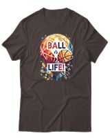 T-Shirt  Γυναικείο - Ball Is Life - Color Thumbnail Καφέ