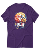 T-Shirt  Γυναικείο - Ball Is Life - Color Thumbnail Μώβ