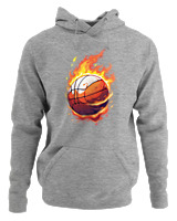 Φούτερ με κουκούλα Αντρικό - Ball On Fire - Color Thumbnail Γκρι Μελανζέ