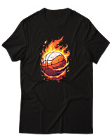 T-Shirt Αντρικό - Ball On Fire - Color Thumbnail Μαύρο
