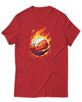 T-Shirt Αντρικό - Ball On Fire - Color Thumbnail Κόκκινο