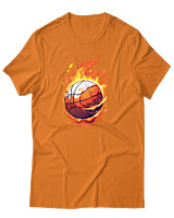 T-Shirt Αντρικό - Ball On Fire - Color Thumbnail Πορτοκαλί