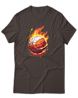T-Shirt Αντρικό - Ball On Fire - Color Thumbnail Καφέ