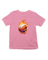 T-Shirt  Παιδικό - Ball On Fire - Color Thumbnail Ροζ