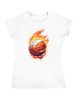 Κοριτσίστικο Κοντομανικο Παιδικό - Ball On Fire - Color Thumbnail ΄Ασπρο