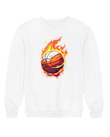 Φούτερ χωρίς κουκούλα Γυναικείο - Ball On Fire - Color Thumbnail 'Ασπρο
