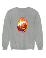 Φούτερ χωρίς κουκούλα Γυναικείο - Ball On Fire - Color Thumbnail Γκρι Μελανζέ