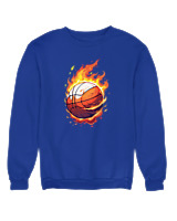 Φούτερ χωρίς κουκούλα Γυναικείο - Ball On Fire - Color Thumbnail Μπλε Ρουά