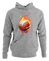 Φούτερ με κουκούλα Γυναικείο - Ball On Fire - Color Thumbnail Γκρι Μελανζέ