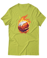T-Shirt  Γυναικείο - Ball On Fire - Color Thumbnail Λαχανί