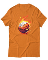 T-Shirt  Γυναικείο - Ball On Fire - Color Thumbnail Πορτοκαλί