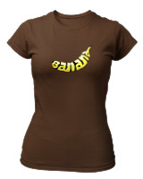 T-Shirt Στενή Γραμμή Γυναικείο - Banana - Color Thumbnail Καφέ