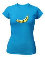 T-Shirt Στενή Γραμμή Γυναικείο - Banana - Color Thumbnail Τιρκουάζ