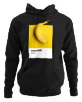 Φούτερ με κουκούλα Αντρικό - Banana Pantone - Color Thumbnail Μαύρο