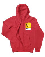 Ζακέτα Φούτερ με κουκούλα Αντρικό - Banana Pantone - Color Thumbnail Κόκκινο