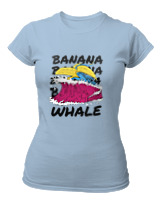 T-Shirt Στενή Γραμμή Γυναικείο - Banana Whale - Color Thumbnail Γαλάζιο