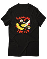 T-Shirt Αντρικό - Bananas For You - Color Thumbnail Μαύρο