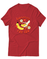 T-Shirt Αντρικό - Bananas For You - Color Thumbnail Κόκκινο