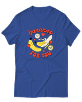 T-Shirt Αντρικό - Bananas For You - Color Thumbnail Μπλε Ρουά