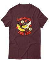 T-Shirt Αντρικό - Bananas For You - Color Thumbnail Μπορντό