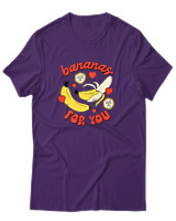 T-Shirt Αντρικό - Bananas For You - Color Thumbnail Σκούρο Μωβ