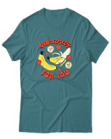 T-Shirt Αντρικό - Bananas For You - Color Thumbnail Μπλε Πράσινο