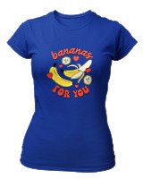 T-Shirt Στενή Γραμμή Γυναικείο - Bananas For You - Color Thumbnail Μπλε Ρουά